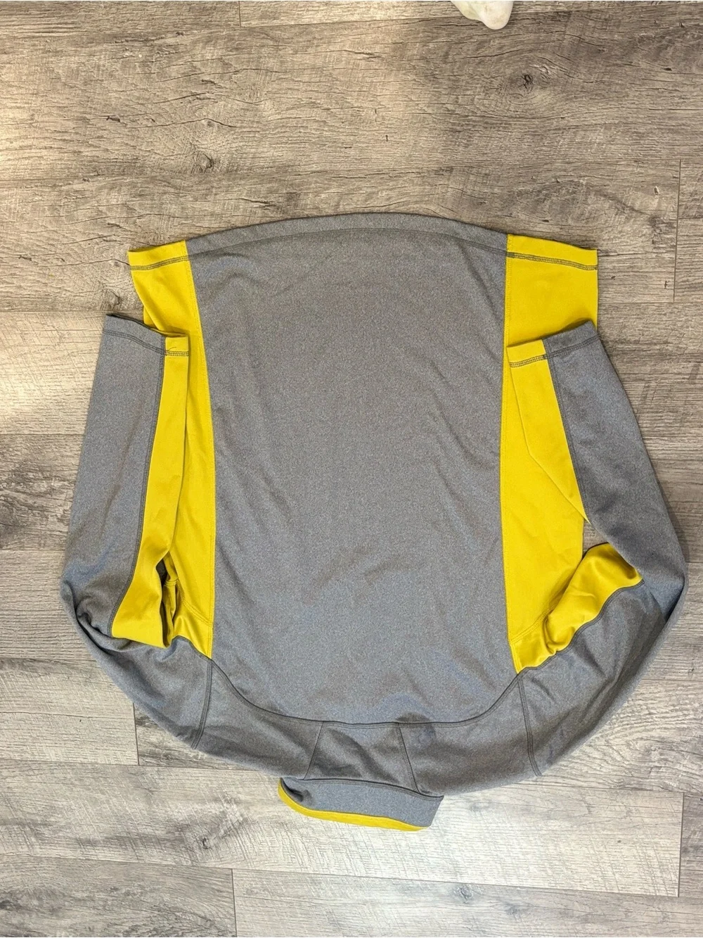 The North Face Gray and Yellow Quarter-Zip Pullover